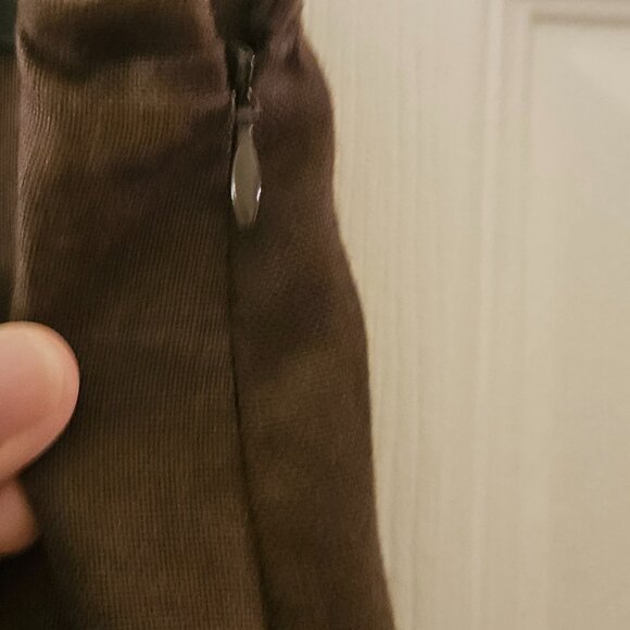 Talbot's irish linen lined long skirt closet staple brown fall neutral boho zip - Picture 4 of 9
